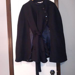 Joan Rivers coat size XL  Navy button Collar cape with tie belt.  XL